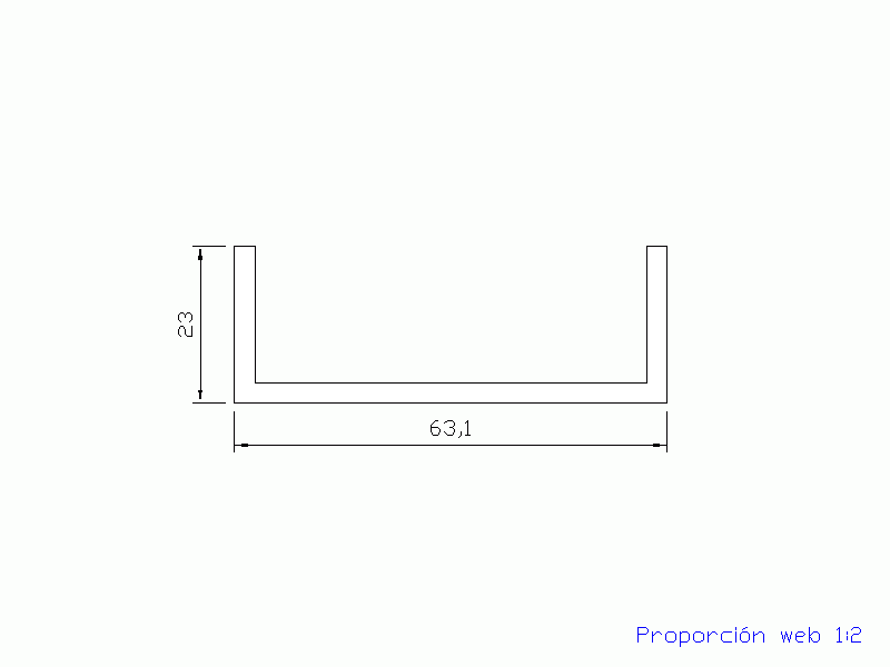 Perfil de Silicona P12K - formato tipo U - forma irregular