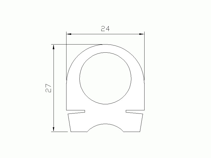 Perfil de Silicona P1307 - formato tipo Lampara - forma irregular