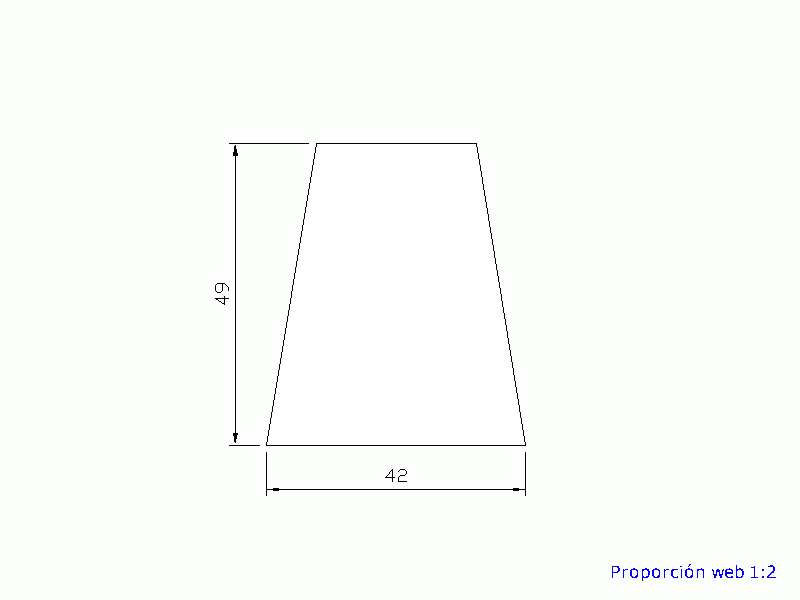 Perfil de Silicona P1313A - formato tipo Trapecio - forma irregular