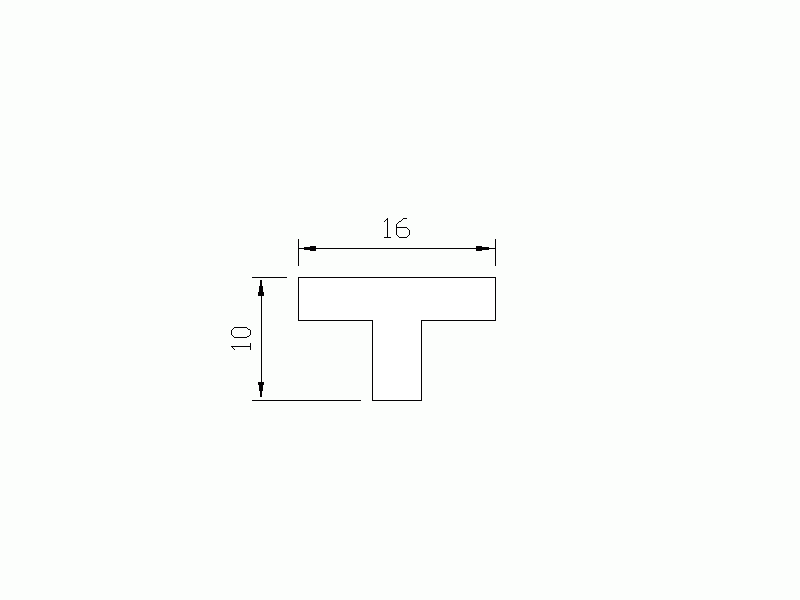 Perfil de Silicona P1313Z - formato tipo T - forma irregular