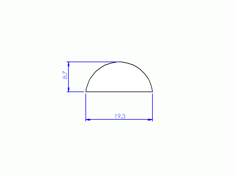 Perfil de Silicona P1317A - formato tipo D - forma irregular