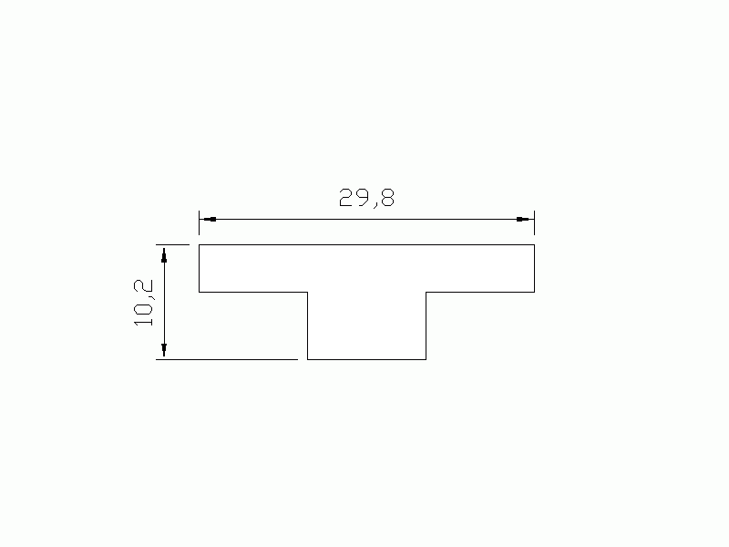 Perfil de Silicona P1331 - formato tipo T - forma irregular