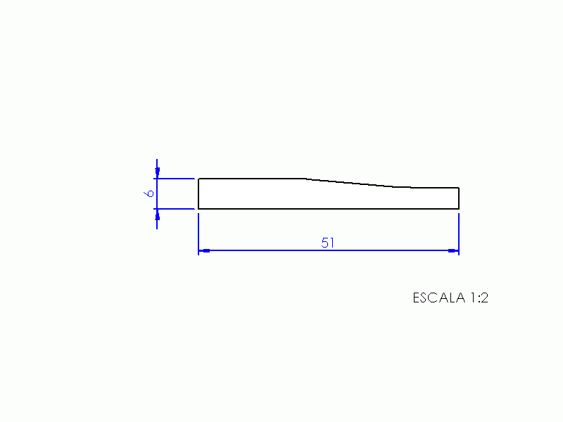 Perfil de Silicona P1331A - formato tipo Perfil plano de Silicona - forma irregular