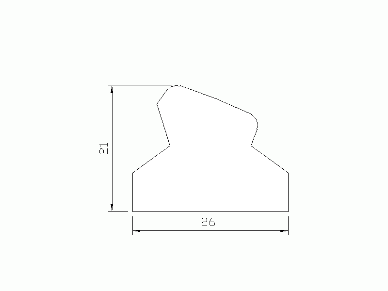 Perfil de Silicona P134 - formato tipo D - forma irregular