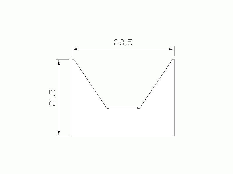 Perfil de Silicona P1342B - formato tipo Cuernos - forma irregular