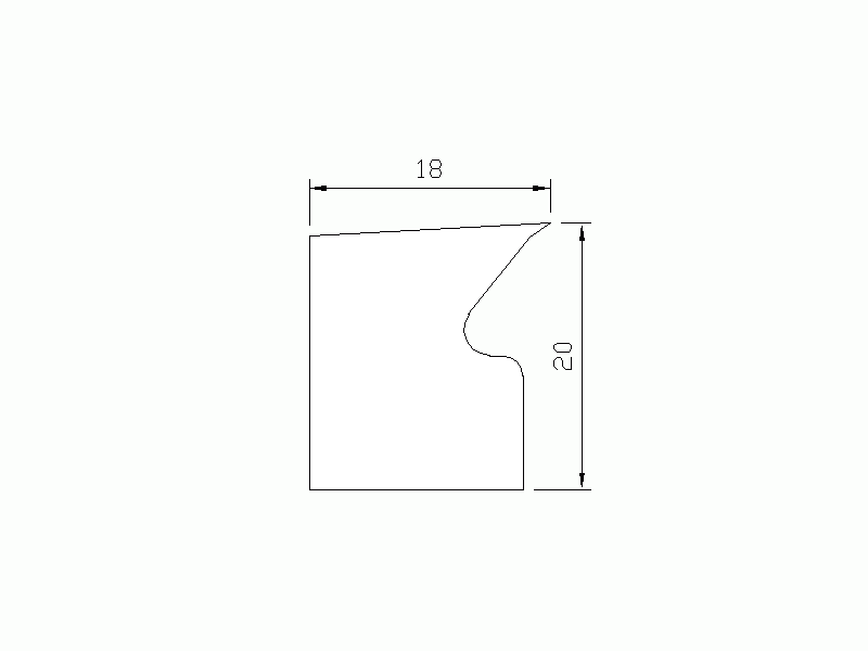 Perfil de Silicona P1408A - formato tipo Labiado - forma irregular