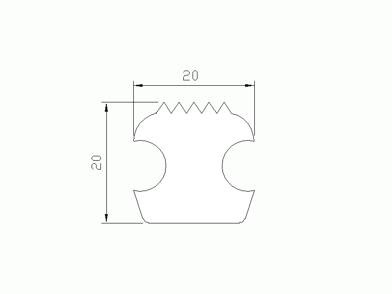 Perfil de Silicona P1419A - formato tipo Lampara - forma irregular