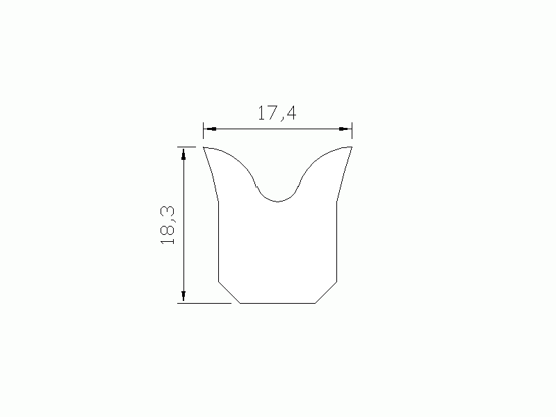 Perfil de Silicona P1426B - formato tipo Cuernos - forma irregular