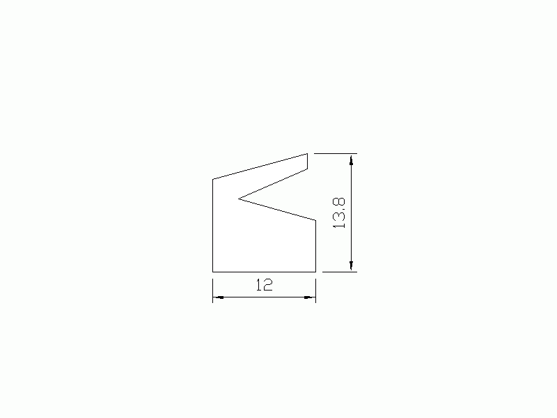 Perfil de Silicona P1428Z - formato tipo Labiado - forma irregular