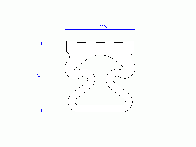 Perfil de Silicona P1433G - formato tipo Lampara - forma irregular