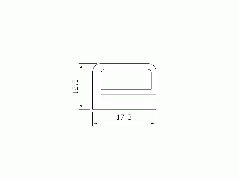 Perfil de Silicona P146A - formato tipo e - forma irregular