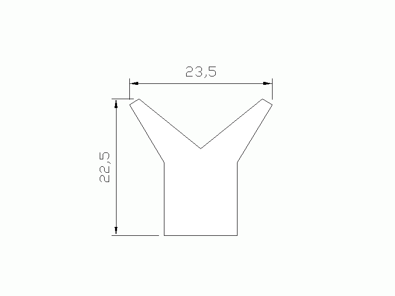 Perfil de Silicona P1470A - formato tipo Cuernos - forma irregular