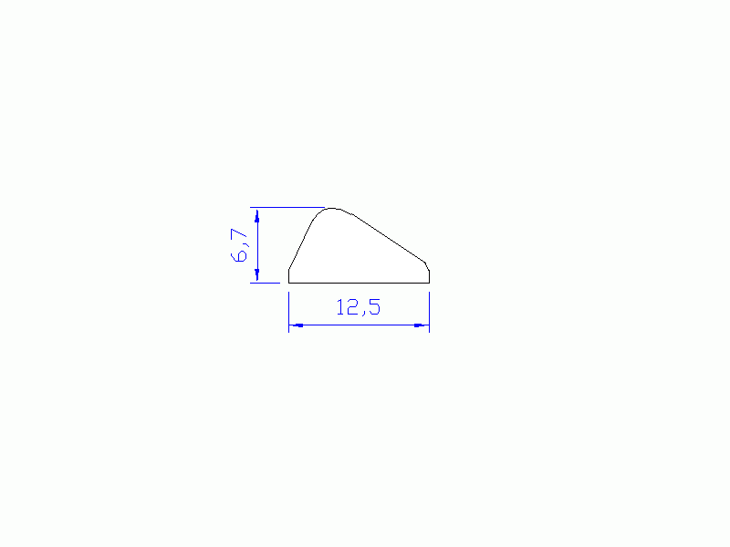 Perfil de Silicona P1477C - formato tipo Triangulo - forma regular