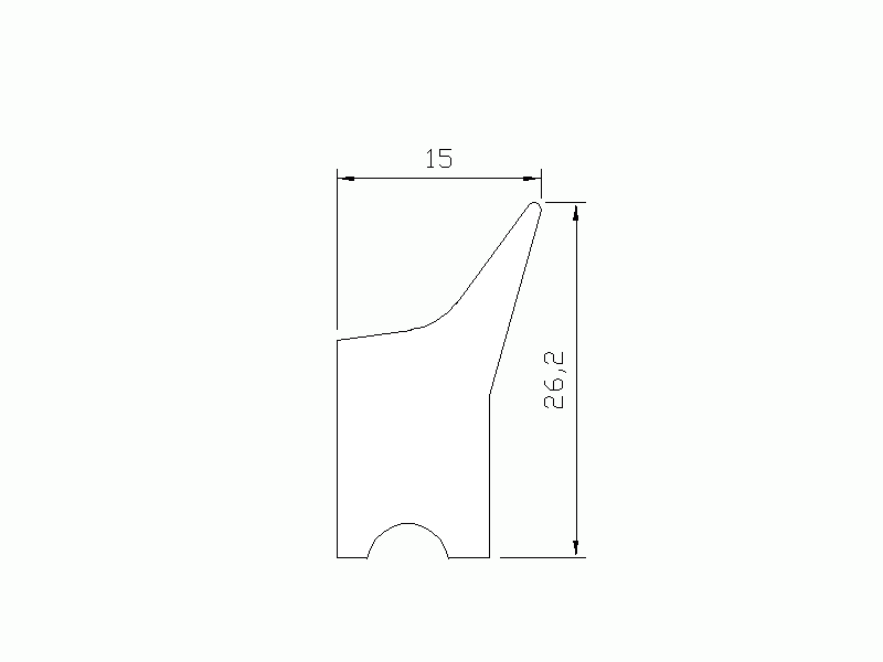 Perfil de Silicona P147C - formato tipo Labiado - forma irregular