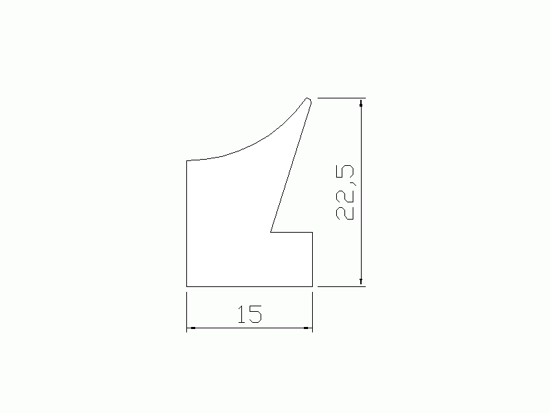 Perfil de Silicona P148AA - formato tipo Labiado - forma irregular