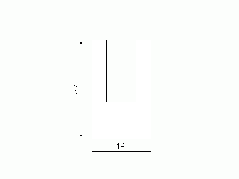 Perfil de Silicona P148AE - formato tipo U - forma irregular