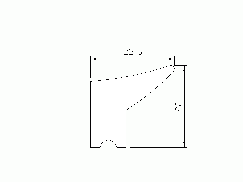 Perfil de Silicona P149B - formato tipo Labiado - forma irregular