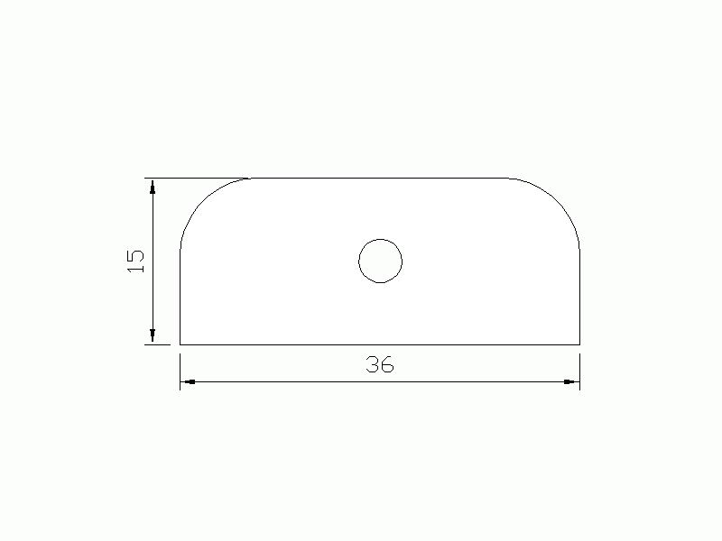 Perfil de Silicona P14A - formato tipo D - forma irregular