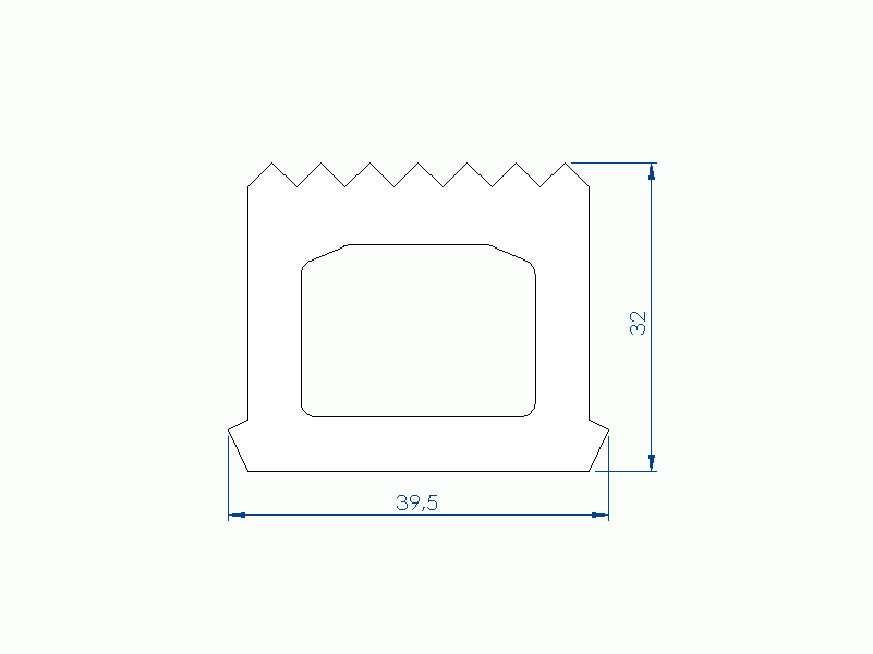 Perfil de Silicona P1514A - formato tipo Trapecio - forma irregular