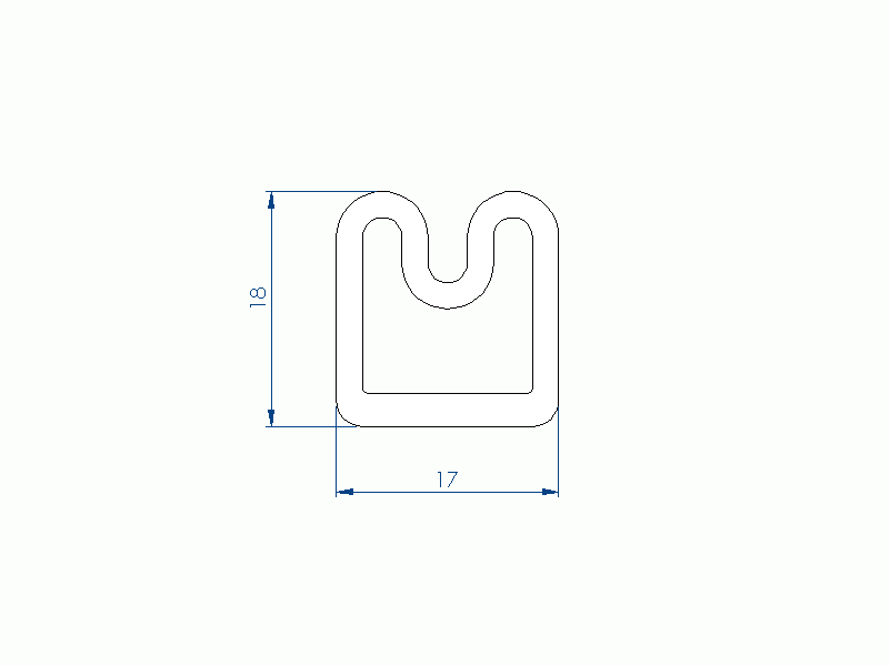 Perfil de Silicona P1514AA - formato tipo D - forma irregular