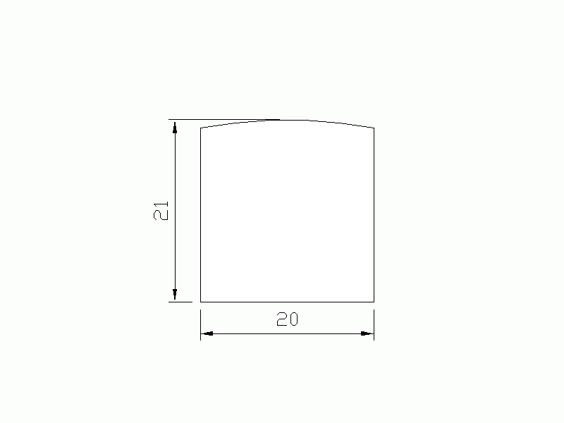 Perfil de Silicona P1515 - formato tipo D - forma irregular