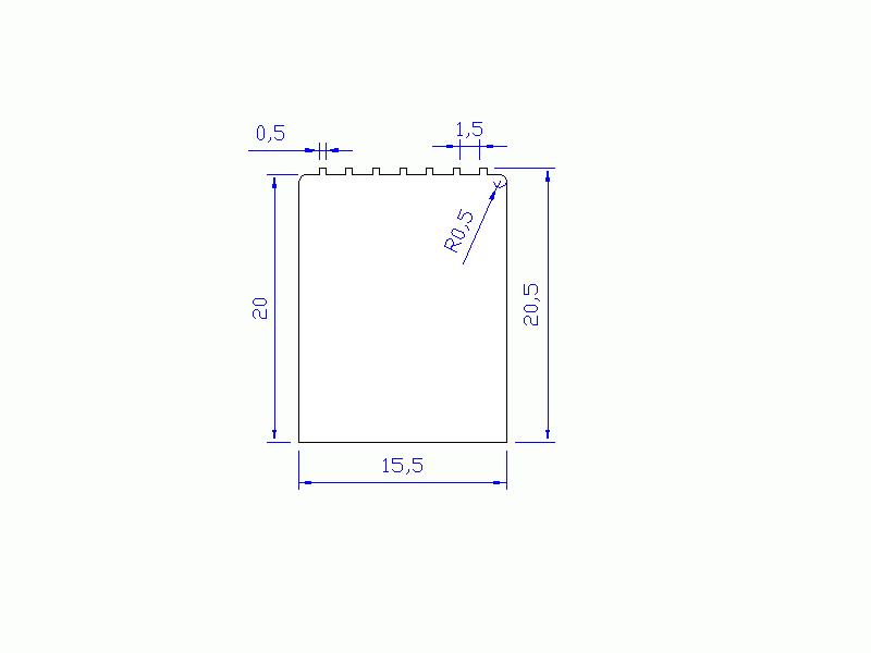Perfil de Silicona P1519D - formato tipo Rectangulo - forma regular