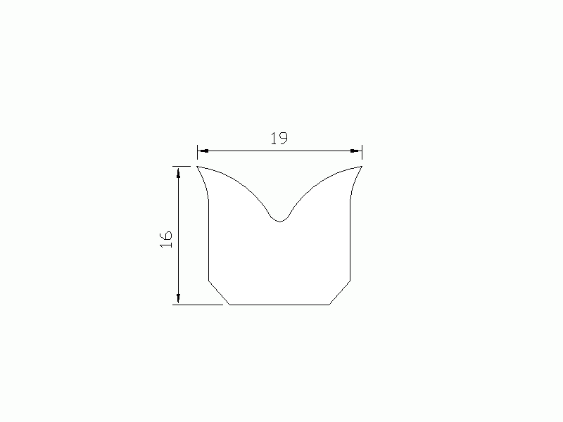 Perfil de Silicona P153A - formato tipo Cuernos - forma irregular