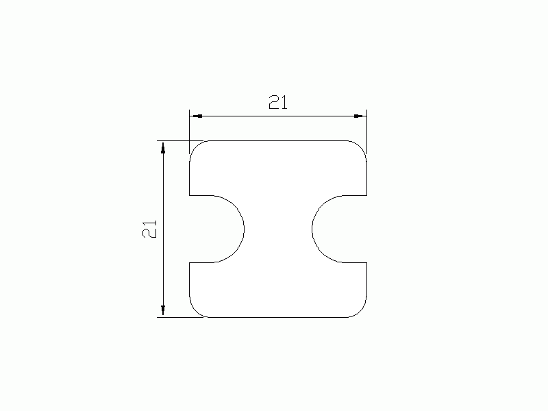 Perfil de Silicona P154A - formato tipo Lampara - forma irregular