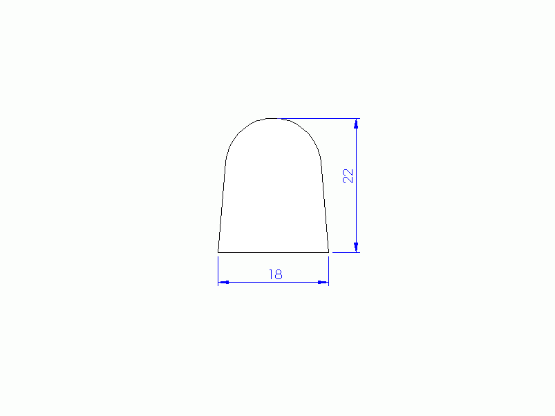 Perfil de Silicona P1558C - formato tipo D - forma irregular