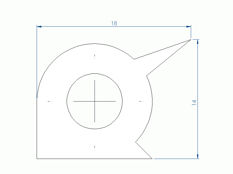 Perfil de Silicona P1558J - formato tipo Labiado - forma irregular