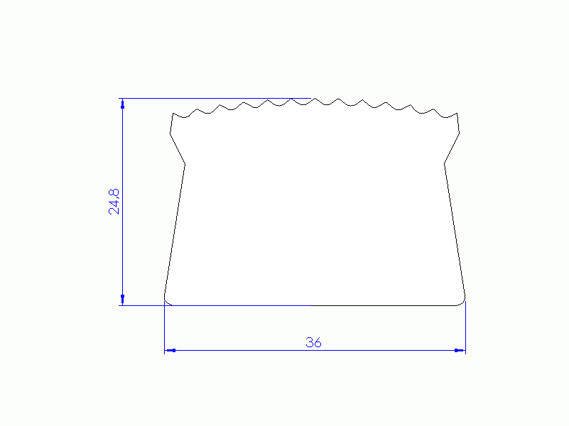 Perfil de Silicona P156A - formato tipo D - forma irregular