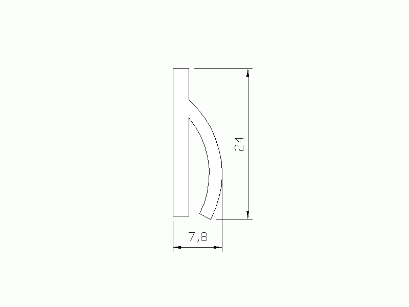 Perfil de Silicona P158 - formato tipo h - forma irregular