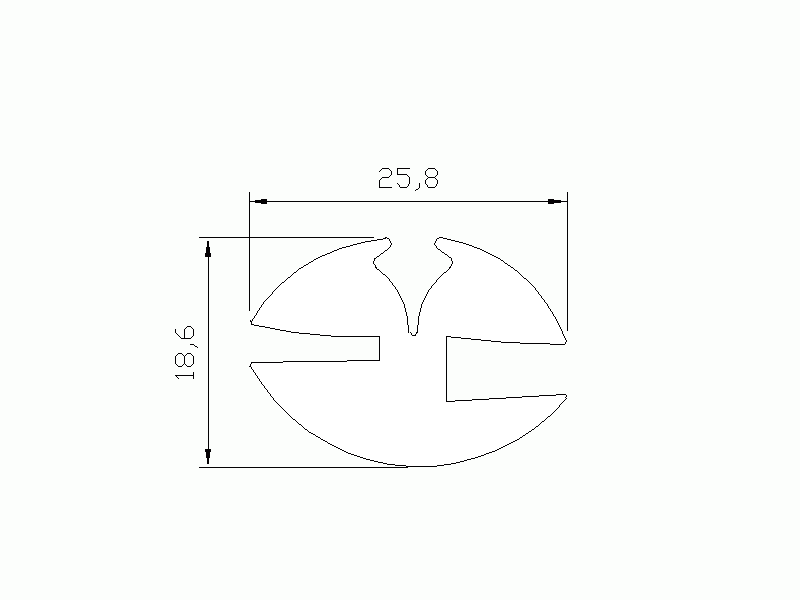 Perfil de Silicona P161 - formato tipo Lampara - forma irregular