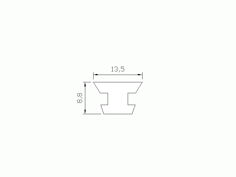 Perfil de Silicona P1612A - formato tipo Lampara - forma irregular