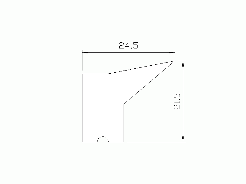 Perfil de Silicona P1612AA - formato tipo Labiado - forma irregular