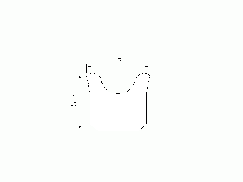 Perfil de Silicona P1612AC - formato tipo Cuernos - forma irregular