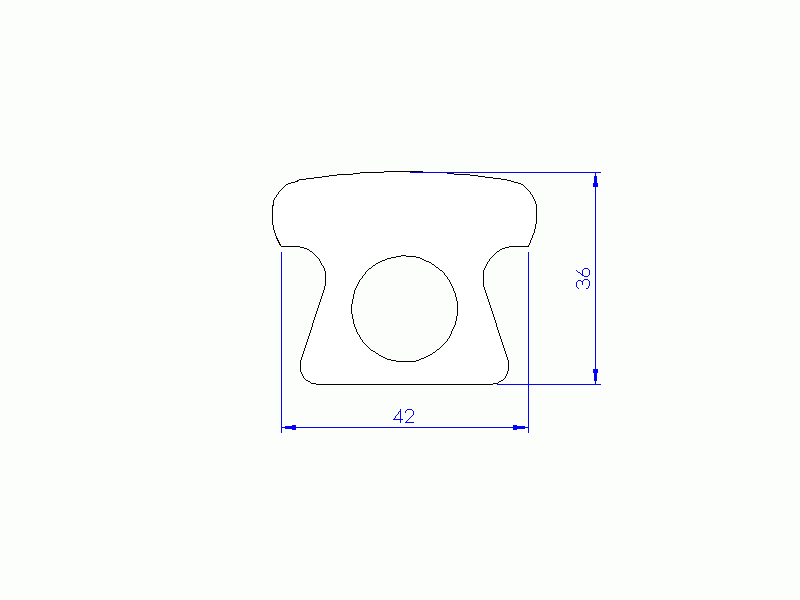Perfil de Silicona P1612AD - formato tipo Lampara - forma irregular
