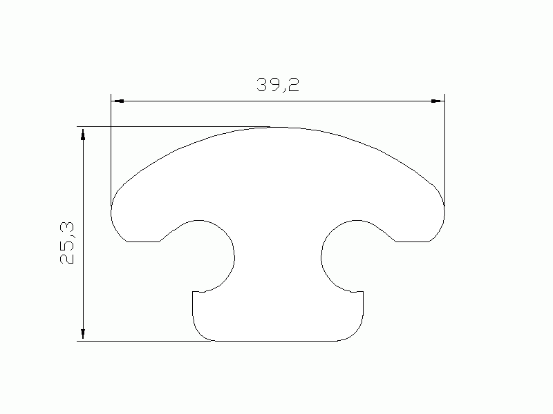 Perfil de Silicona P1612Z - formato tipo Lampara - forma irregular