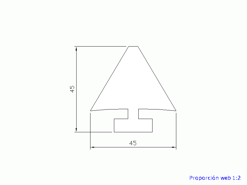 Perfil de Silicona P161Y - formato tipo Lampara - forma irregular