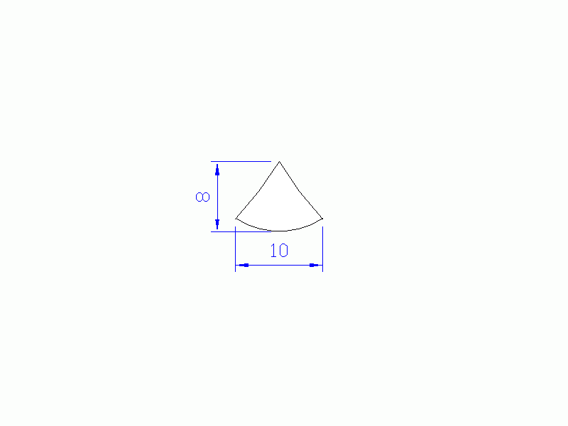 Perfil de Silicona P162 - formato tipo Triangulo - forma regular