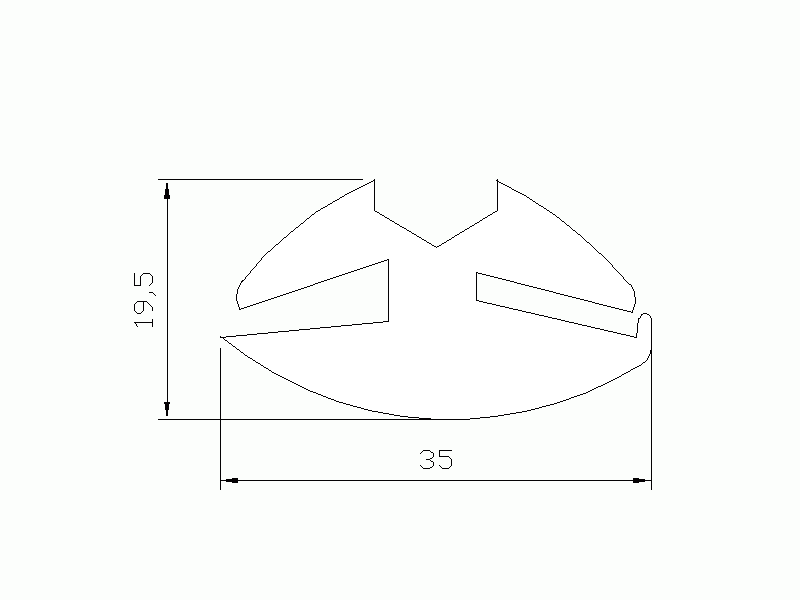 Perfil de Silicona P163 - formato tipo Lampara - forma irregular