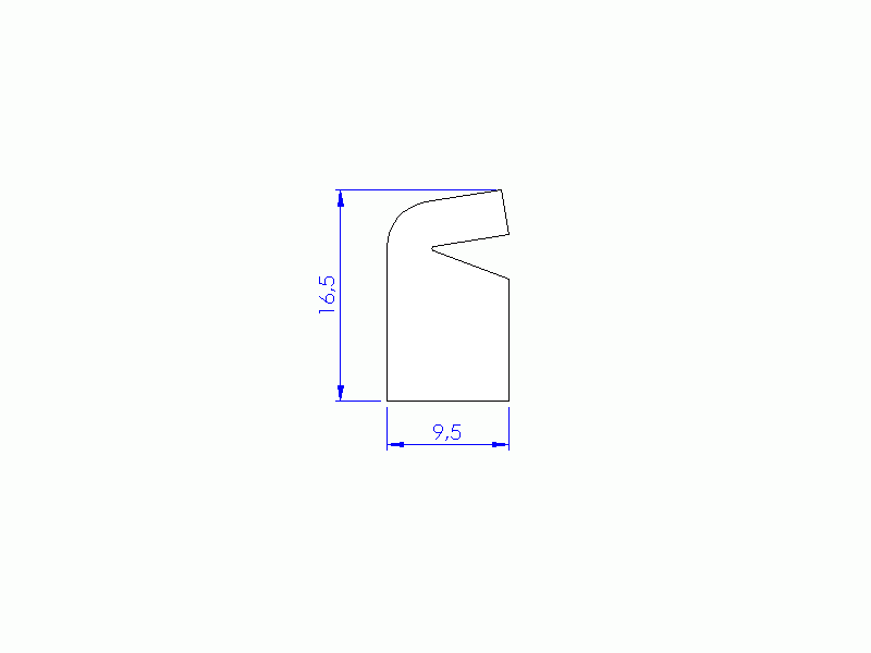 Perfil de Silicona P1633A - formato tipo Labiado - forma irregular