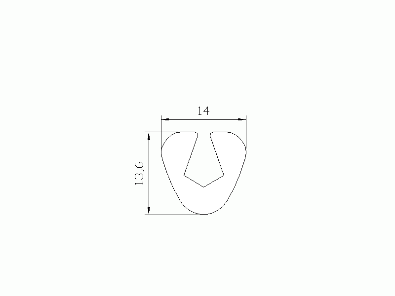 Perfil de Silicona P168C - formato tipo U - forma irregular