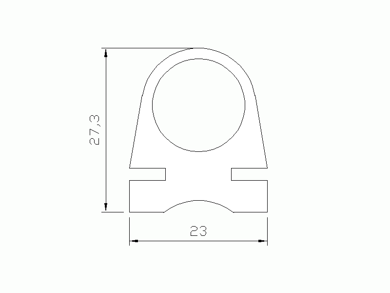 Perfil de Silicona P16F - formato tipo Lampara - forma irregular