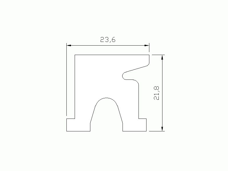 Perfil de Silicona P1704 - formato tipo Labiado - forma irregular