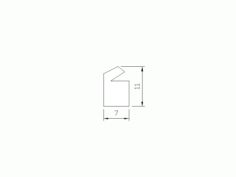 Perfil de Silicona P1713C - formato tipo Labiado - forma irregular