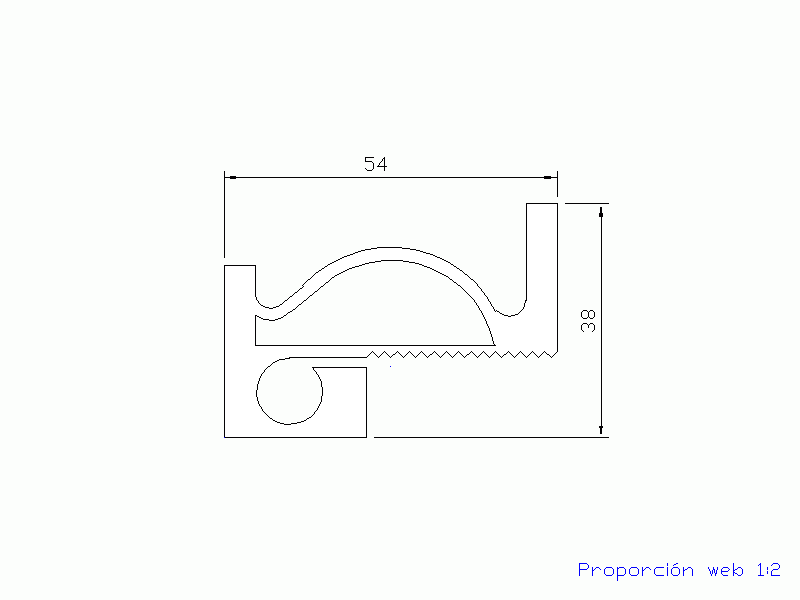 Perfil de Silicona P172B - formato tipo e - forma irregular