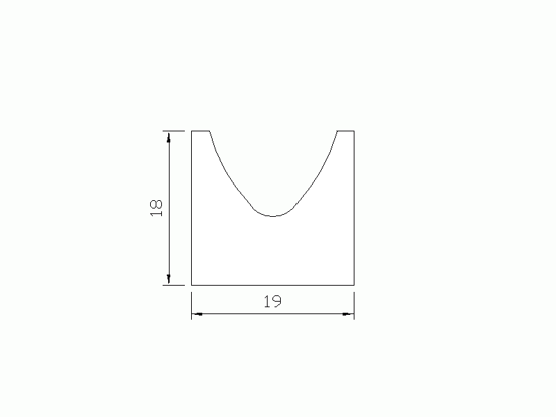 Perfil de Silicona P1733 - formato tipo Cuernos - forma irregular