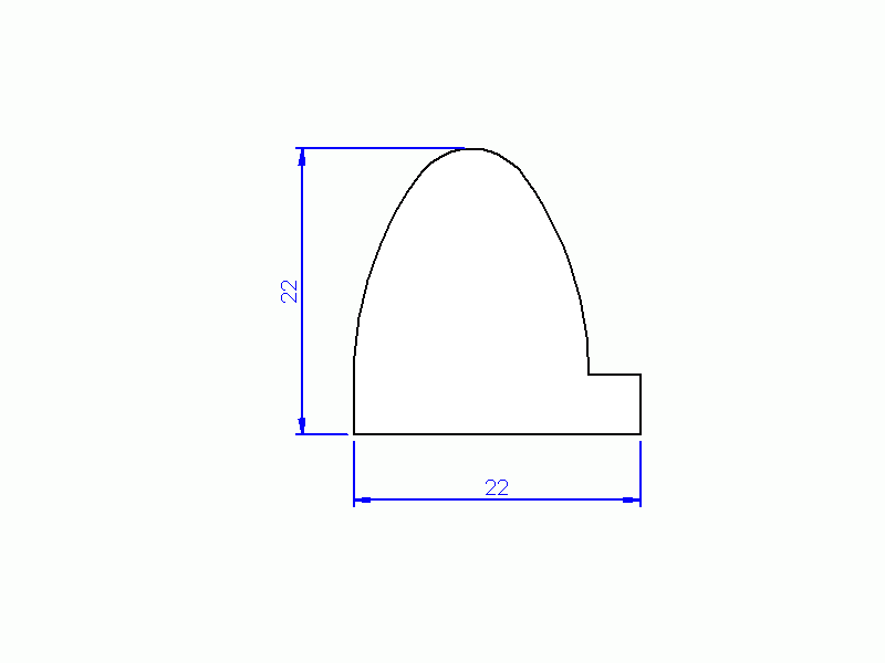 Perfil de Silicona P175-21 - formato tipo D - forma irregular