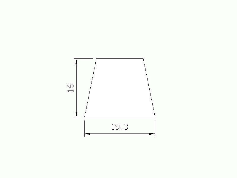 Perfil de Silicona P175-39 - formato tipo Trapecio - forma irregular